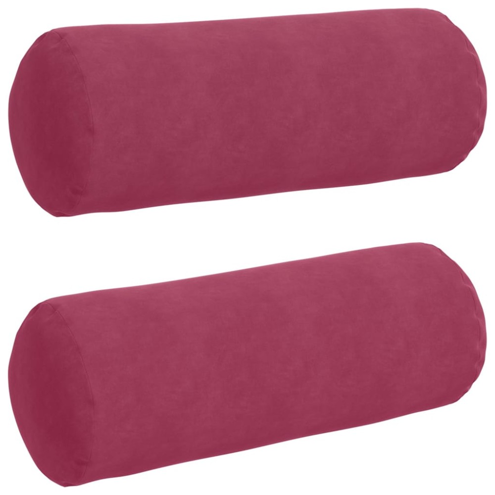vidaXL Μαξιλάρια Στήριγμα 2 pcs Κόκκινο Ø 25 x 70 cm