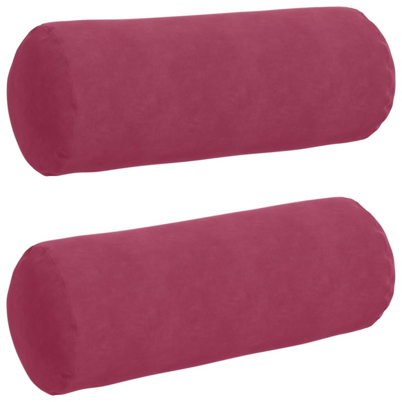 vidaXL Μαξιλάρια Στήριγμα 2 pcs Κόκκινο Ø 25 x 70 cm
