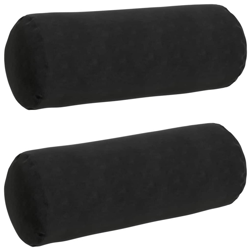 vidaXL Μαξιλάρια Στήριγμα 2 pcs Μαύρο Ø 25 x 70 cm