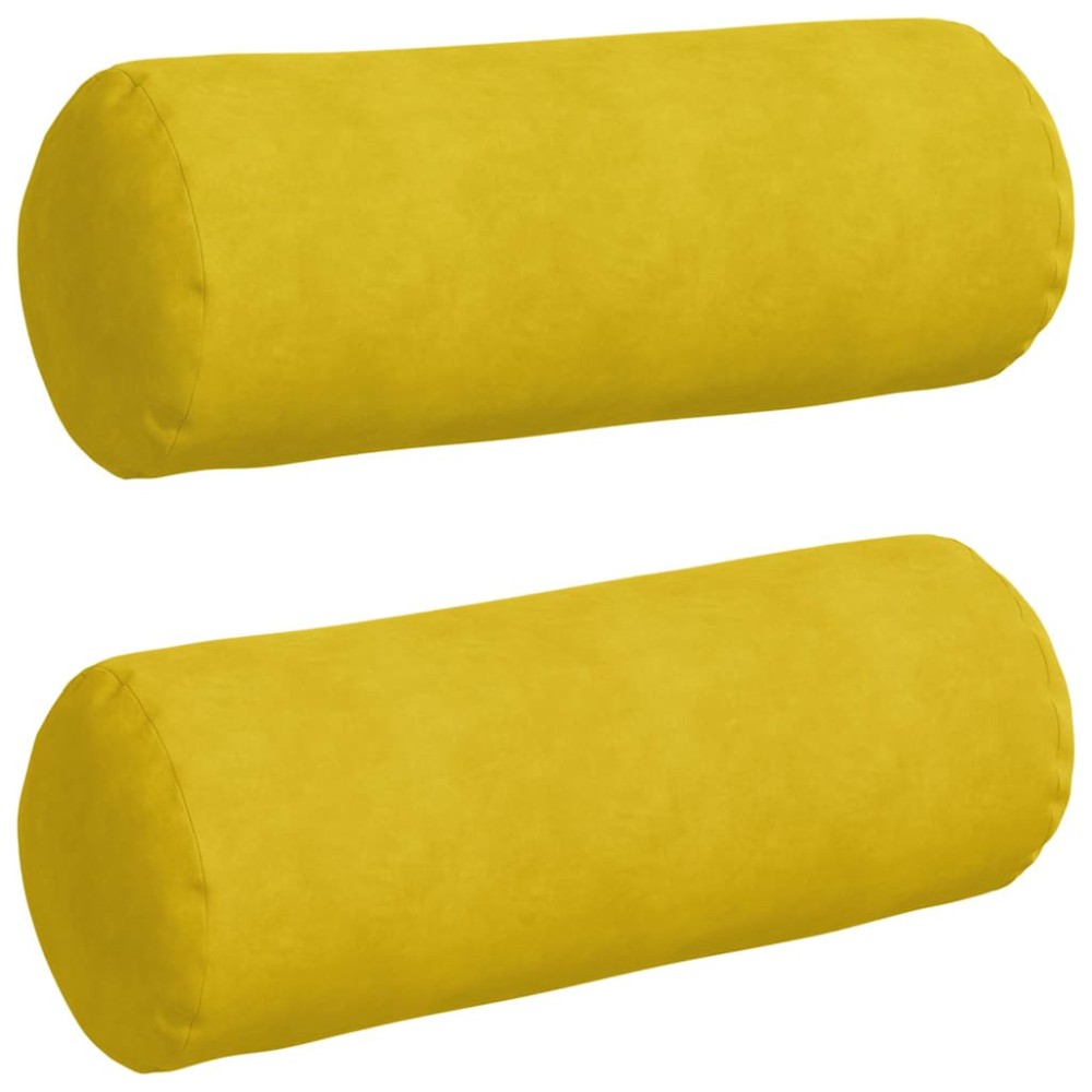 vidaXL Μαξιλάρια Στήριγμα 2 pcs Κίτρινο Ø 25 x 70 cm