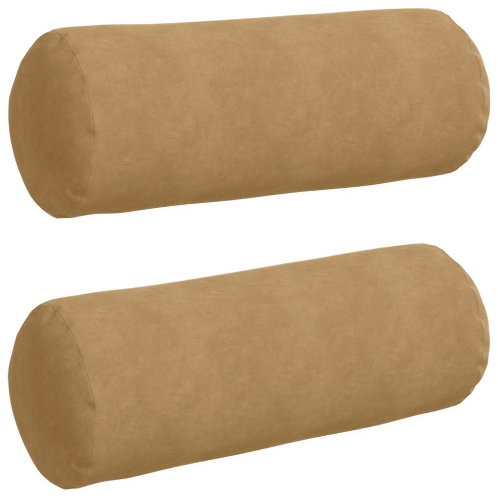 vidaXL Μαξιλάρια Στήριγμα 2 pcs Καφέ Ø 25 x 70 cm Υφασμάτινο Κορντουρά