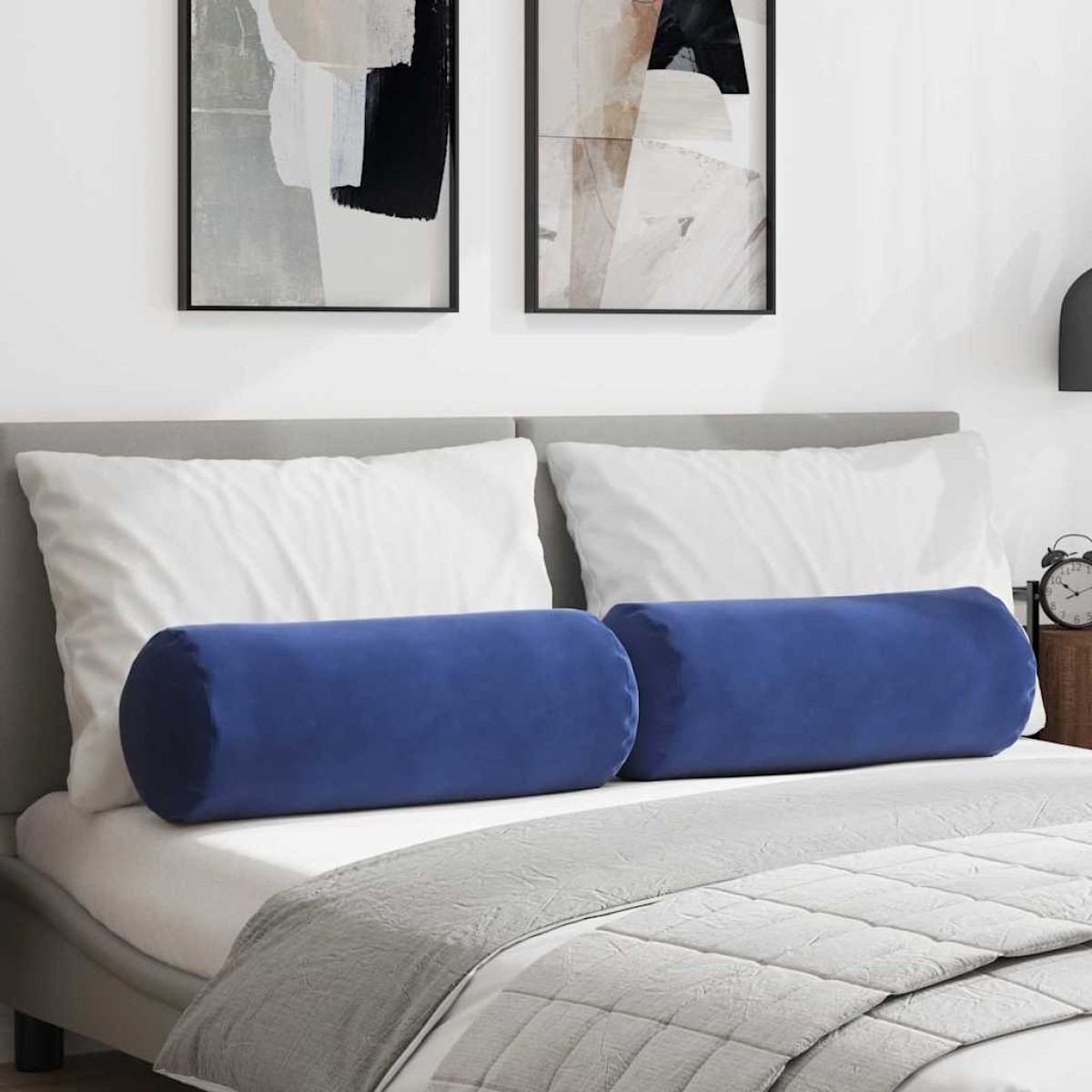 vidaXL Μαξιλάρια Στήριγμα 2 pcs Μπλε Αστυνομίας Ø 25 x 70 cm