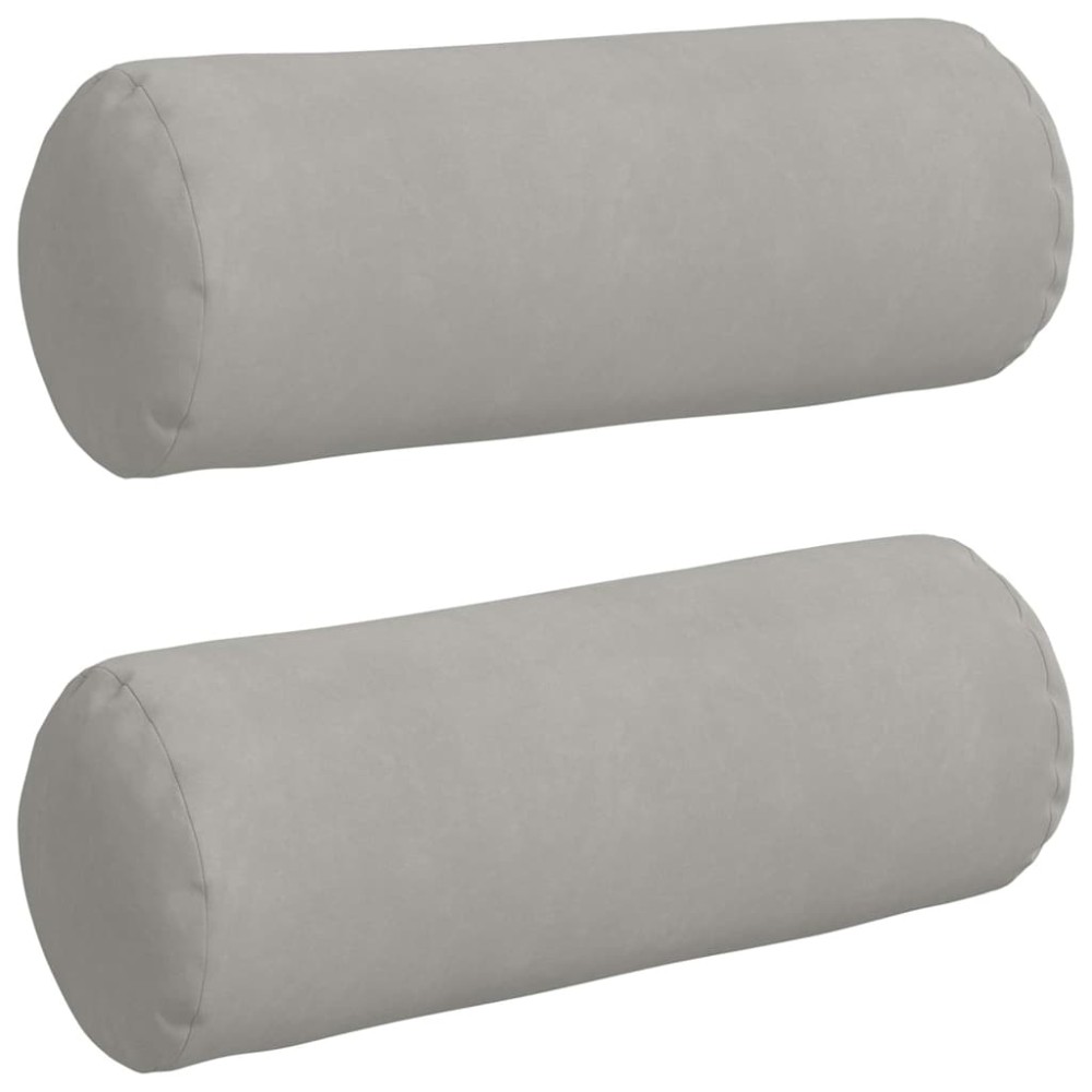 vidaXL Μαξιλάρια Στήριγμα 2 pcs Ανοιχτό γκρι Ø 25 x 70 cm