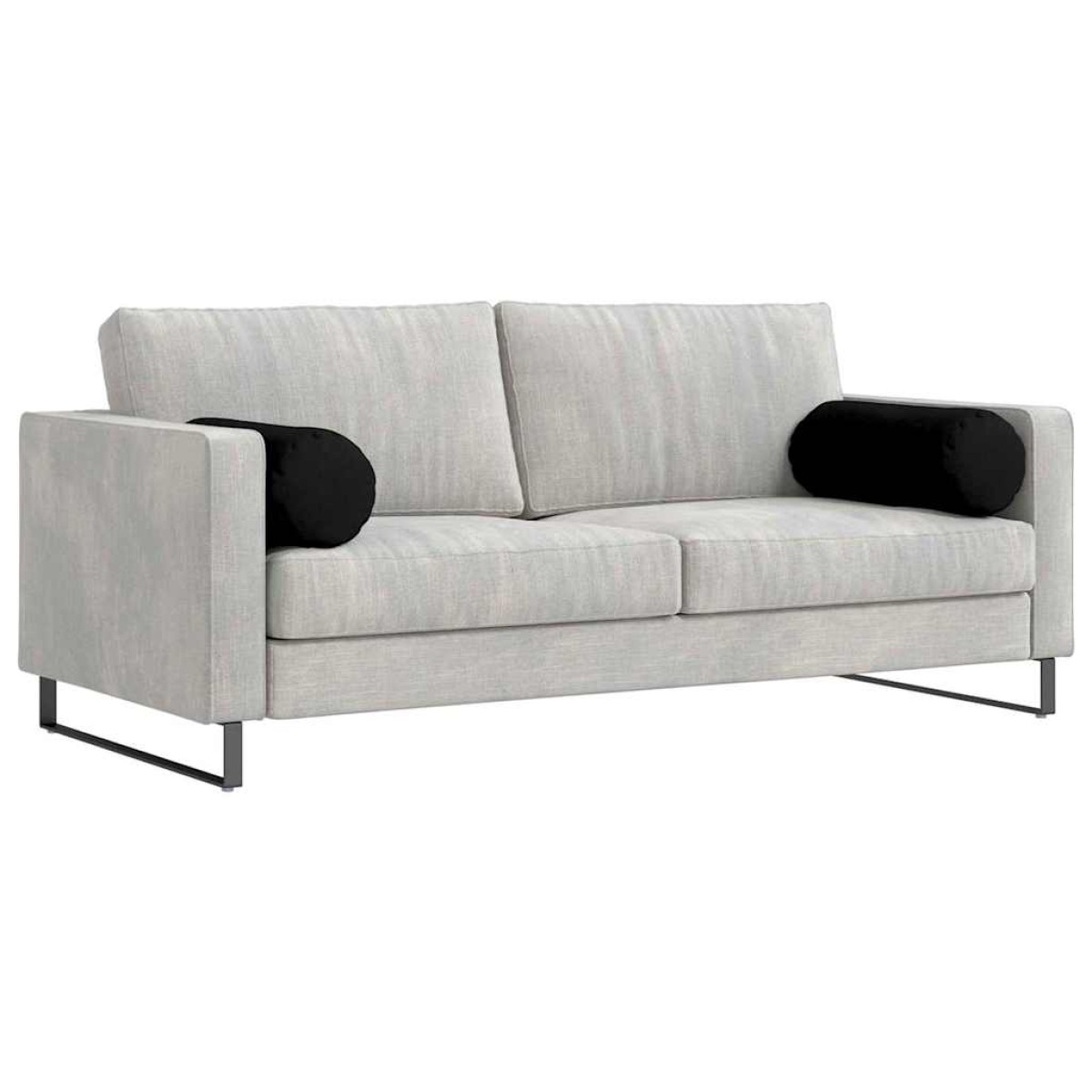 vidaXL Μαξιλάρια Στήριγμα 2 pcs Μαύρο Ø 25 x 70 cm Ύφασμα Μικροΐνας
