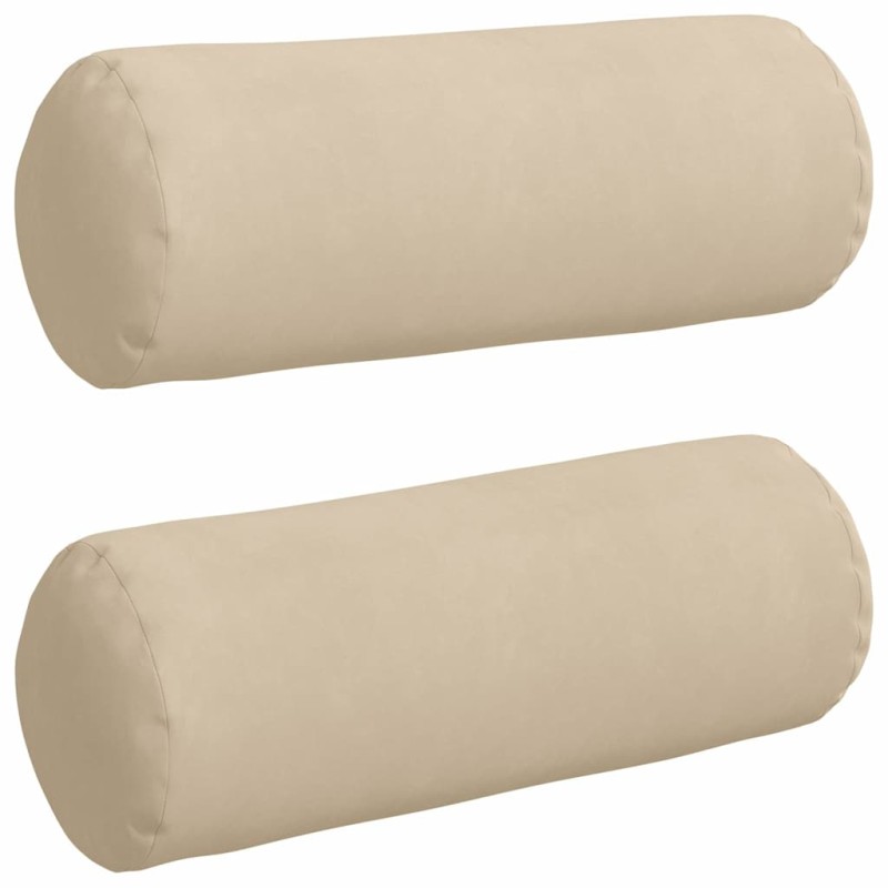 vidaXL Μαξιλάρια Στήριγμα 2 pcs Κρεμ Ø 25 x 70 cm Ύφασμα Μικροΐνας