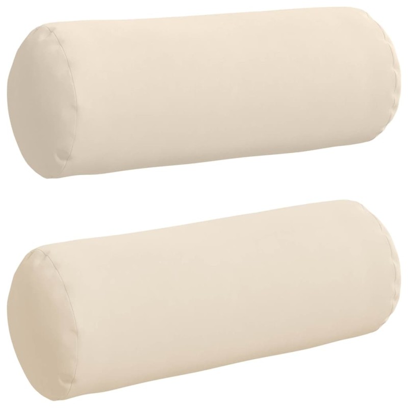 vidaXL Μαξιλάρια Στήριγμα 2 pcs Μπεζ Ø 25 x 70 cm Ύφασμα Μικροΐνας