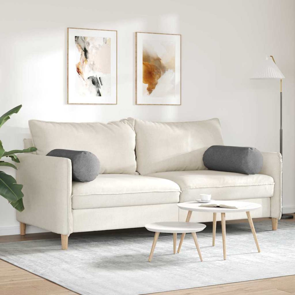 vidaXL Μαξιλάρια Στήριγμα 2 pcs Σκούρο Γκρι Ø 25 x 70 cm