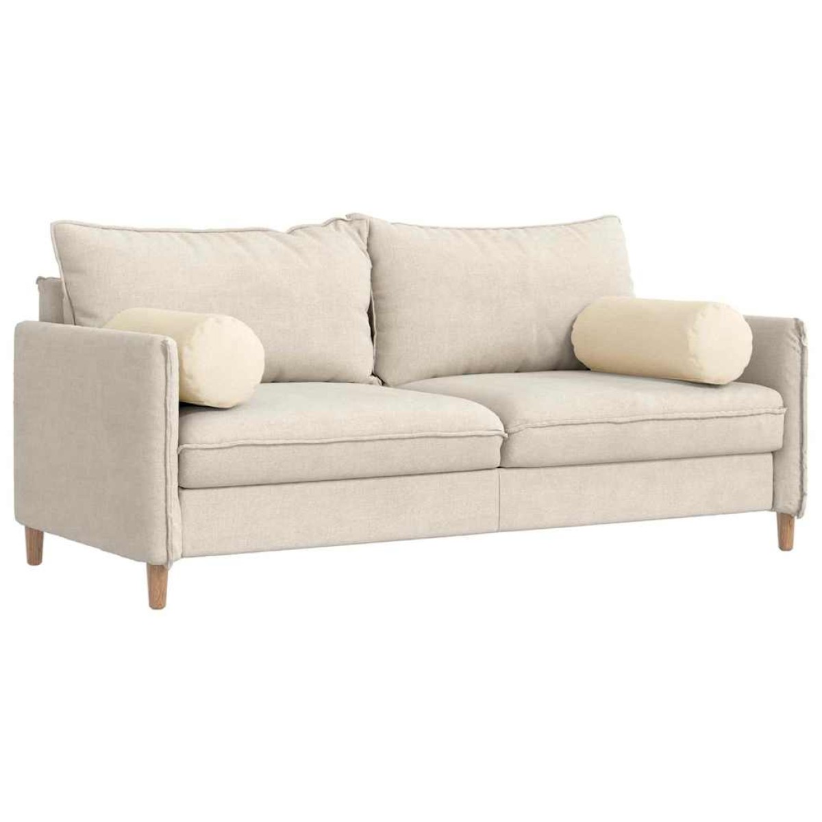 vidaXL Μαξιλάρια Στήριγμα 2 pcs Κρεμ Ø 25 x 70 cm Υφασμάτινο Κορντουρά
