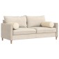vidaXL Μαξιλάρια Στήριγμα 2 pcs Κρεμ Ø 25 x 70 cm Υφασμάτινο Κορντουρά