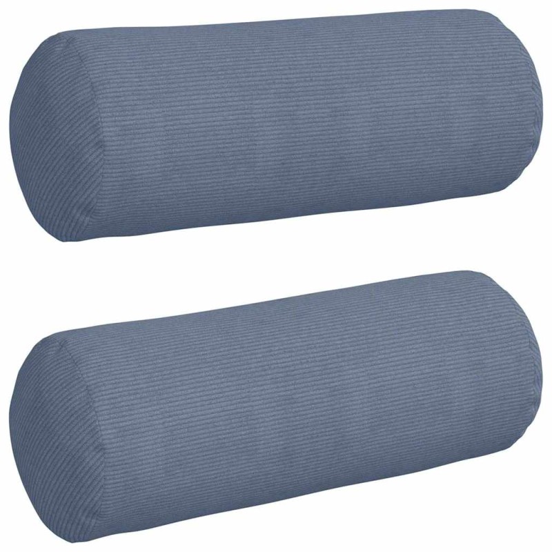 vidaXL Μαξιλάρια Στήριγμα 2 pcs Μπλε Ø 25 x 70 cm Υφασμάτινο Κορντουρά