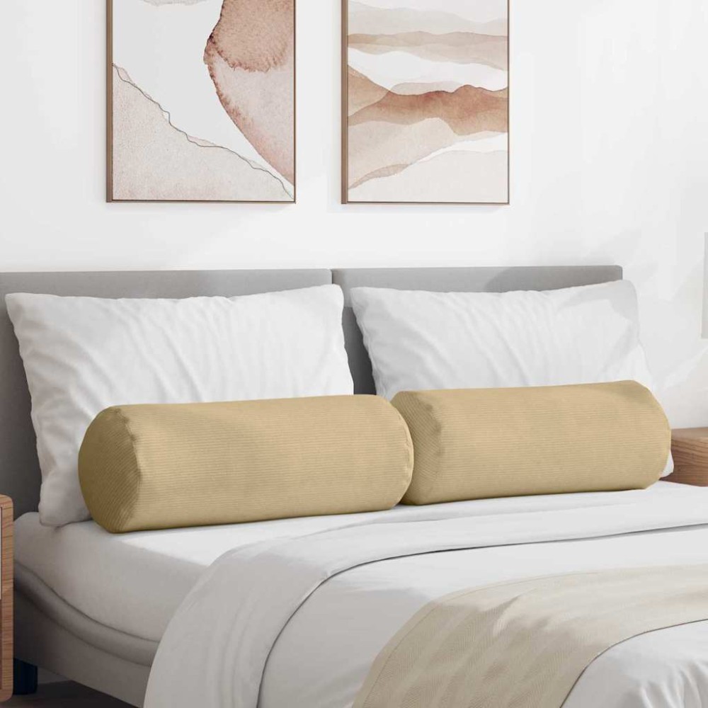 vidaXL Μαξιλάρια Στήριγμα 2 pcs Γκρι Πράσινο Ø 25 x 70 cm