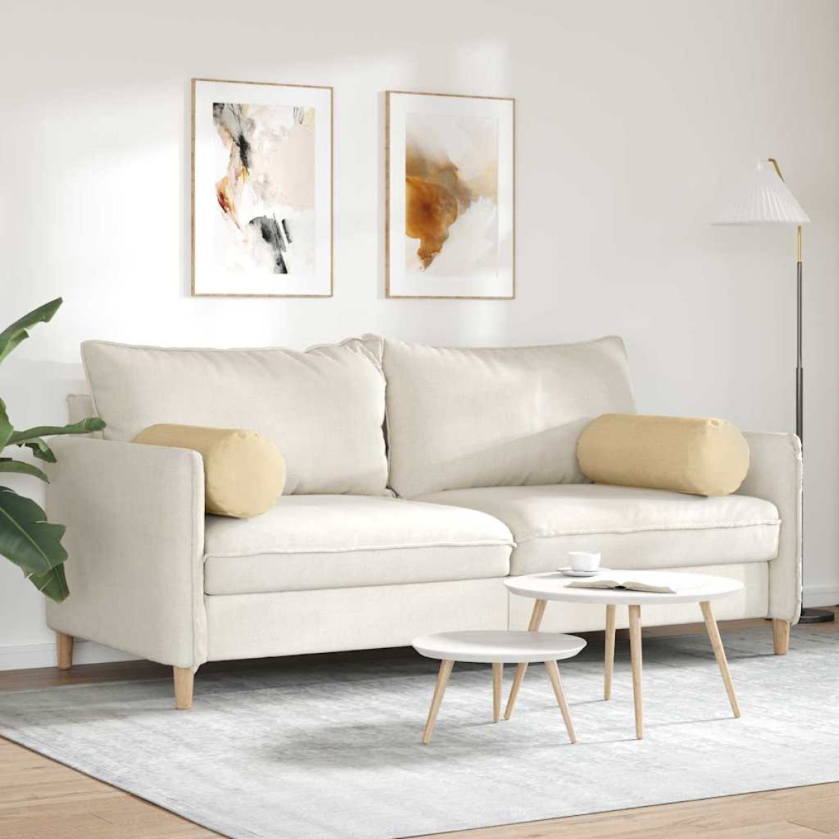 vidaXL Μαξιλάρια Στήριγμα 2 pcs Γκρι Πράσινο Ø 25 x 70 cm