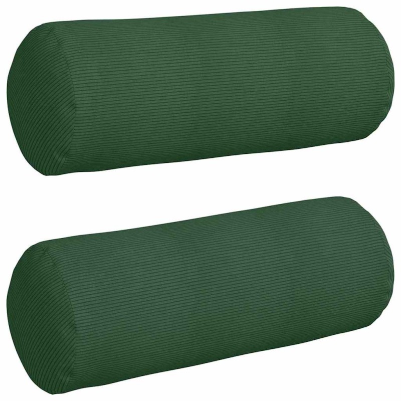 vidaXL Μαξιλάρια Στήριγμα 2 pcs Σκούρο Πράσινο Ø 25 x 70 cm