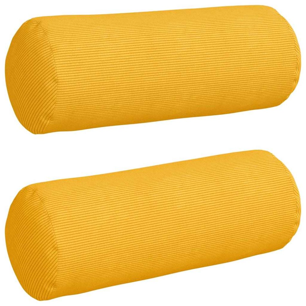 vidaXL Μαξιλάρια Στήριγμα 2 pcs Απαλό Κίτρινο Ø 25 x 70 cm