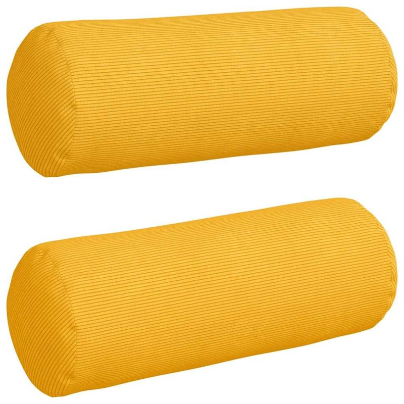 vidaXL Μαξιλάρια Στήριγμα 2 pcs Απαλό Κίτρινο Ø 25 x 70 cm