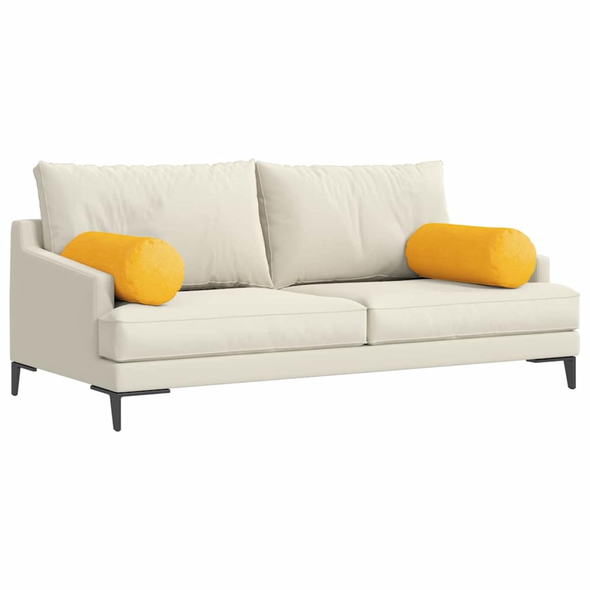 vidaXL Μαξιλάρια Στήριγμα 2 pcs Απαλό Κίτρινο Ø 25 x 70 cm