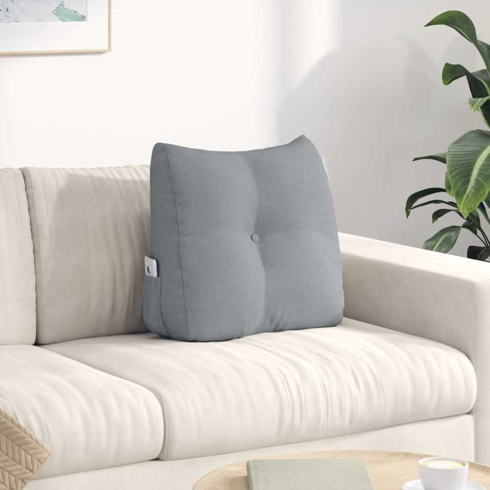 vidaXL Μαξιλάρι Πλάτης Ανοιχτό γκρι 45 x 24 x 50 εκ ύφασμα