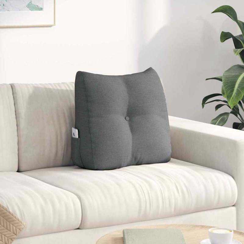 vidaXL Μαξιλάρι Πλάτης Σκούρο Γκρι 45 x 24 x 50 εκ ύφασμα