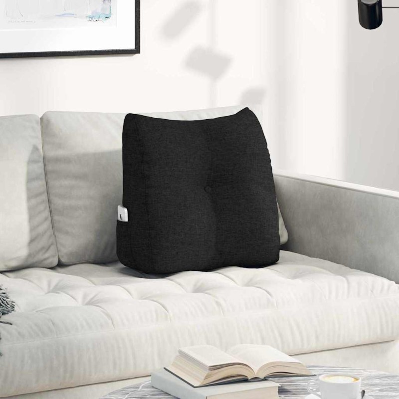 vidaXL Μαξιλάρι Πλάτης Μαύρο 45 x 24 x 50 εκ ύφασμα