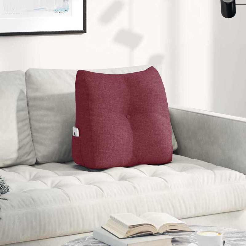 vidaXL Μαξιλάρι Πλάτης Κόκκινο 45 x 24 x 50 εκ ύφασμα