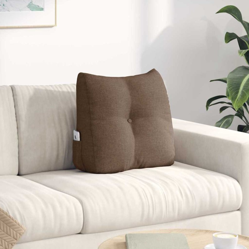 vidaXL Μαξιλάρι Πλάτης Καφέ 45 x 24 x 50 εκ ύφασμα
