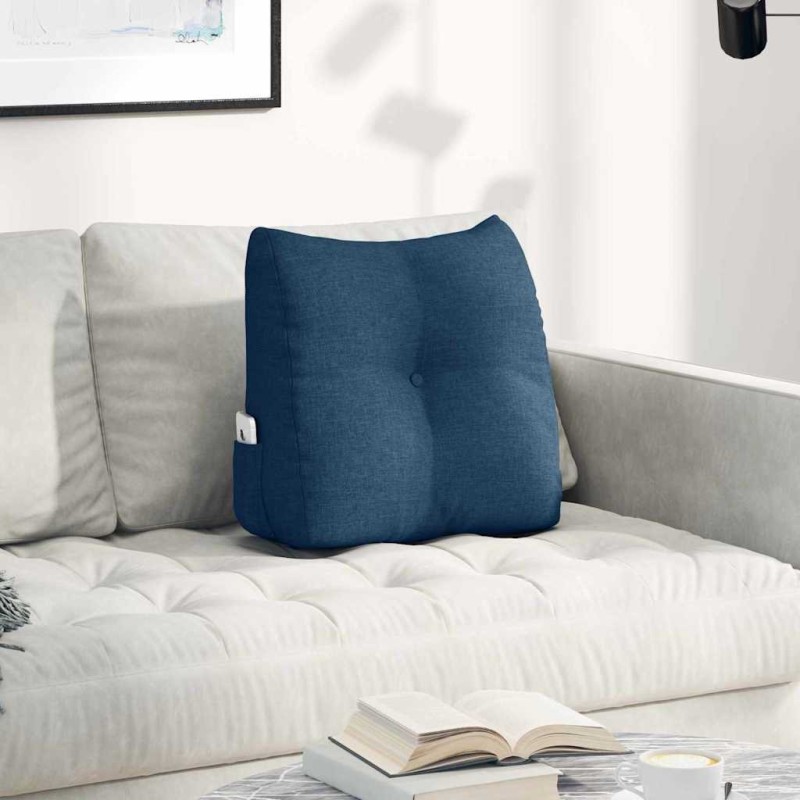 vidaXL Μαξιλάρι Πλάτης Μπλε 45 x 24 x 50 εκ ύφασμα