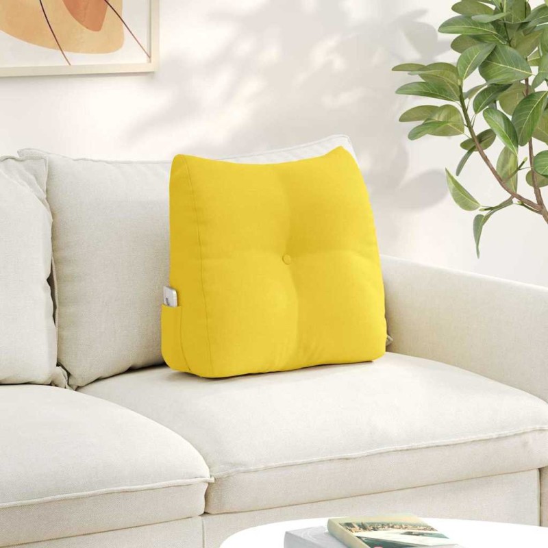 vidaXL Μαξιλάρι Πλάτης Απαλό Κίτρινο 45 x 24 x 50 εκ ύφασμα