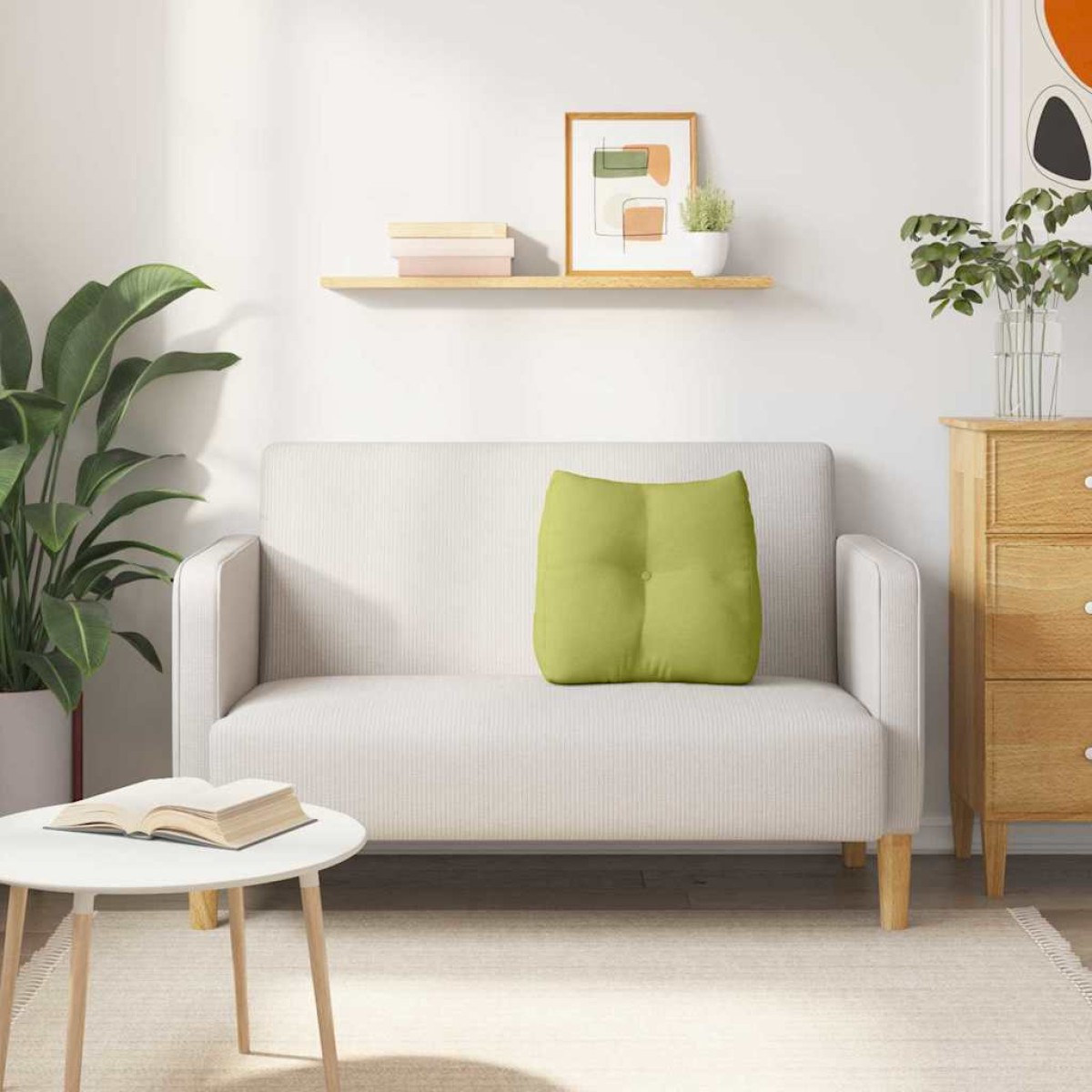 vidaXL Μαξιλάρι Πλάτης Ανοιχτό Πράσινο 45 x 24 x 50 εκ ύφασμα