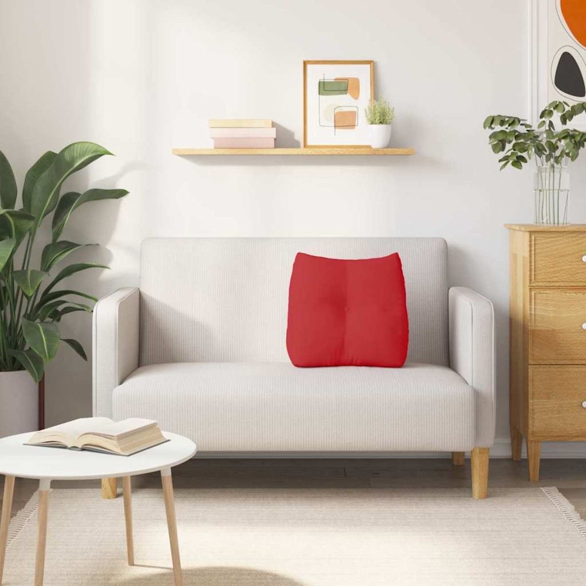 vidaXL Μαξιλάρι Πλάτης Κόκκινο 45 x 24 x 50 εκ ύφασμα