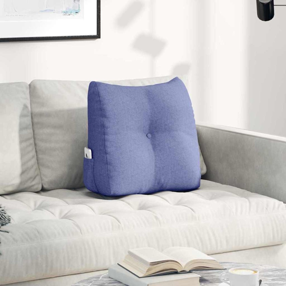 vidaXL Μαξιλάρι Πλάτης Μπλε τζην 45 x 24 x 50 εκ ύφασμα