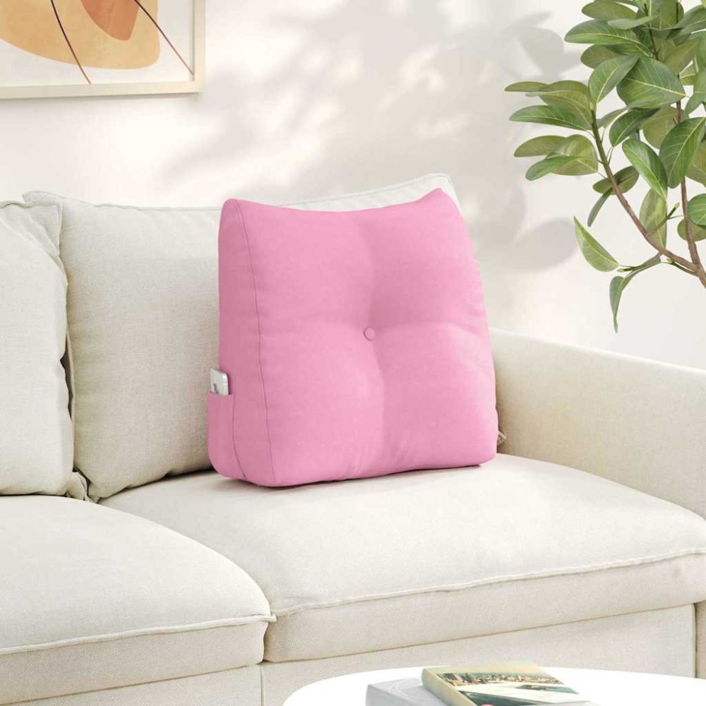 vidaXL Μαξιλάρι Πλάτης Ροζ 45 x 24 x 50 εκ ύφασμα