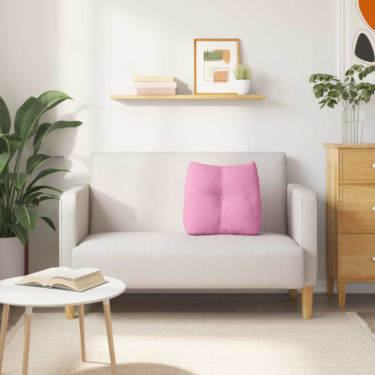 vidaXL Μαξιλάρι Πλάτης Ροζ 45 x 24 x 50 εκ ύφασμα