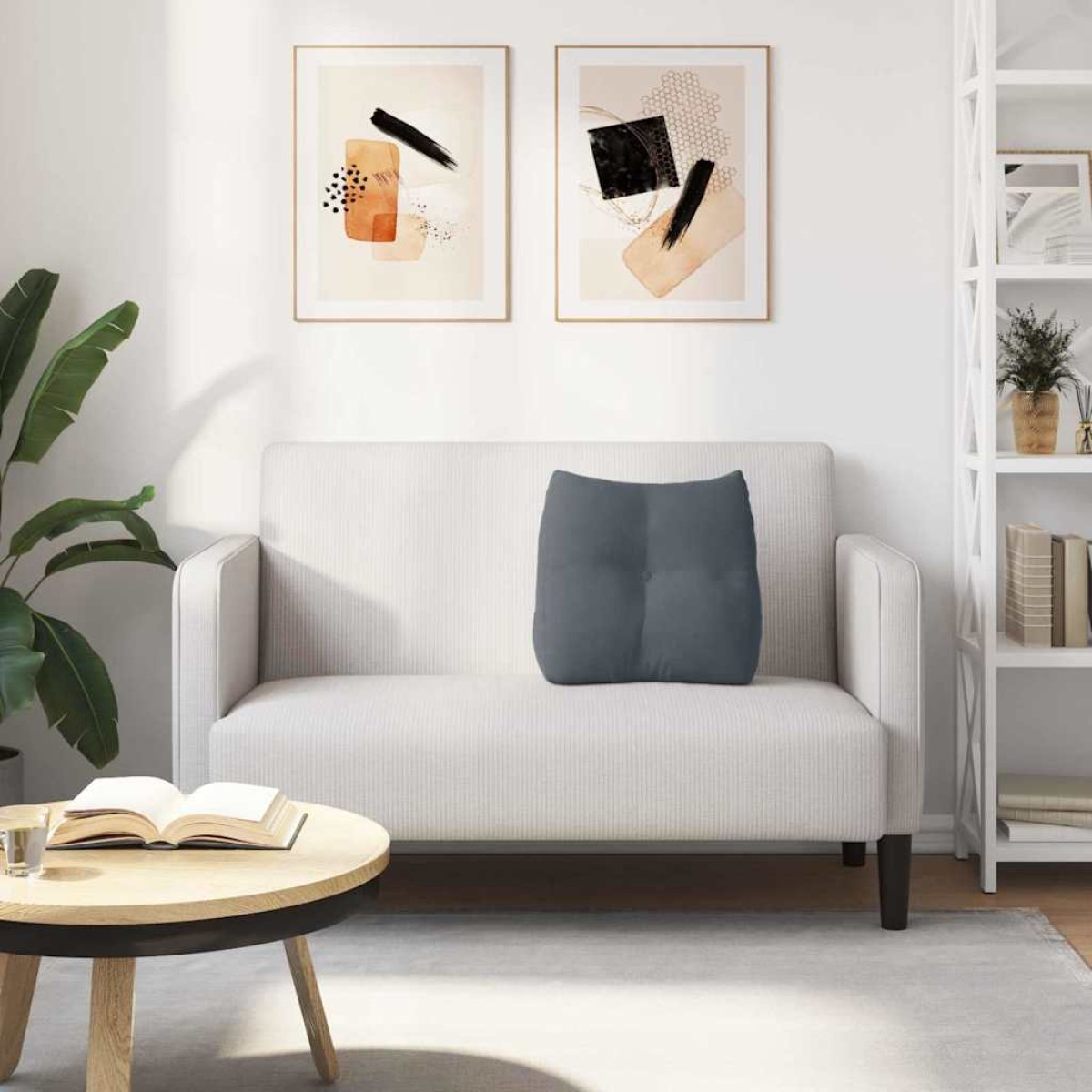 vidaXL Μαξιλάρι Πλάτης Σκούρο Γκρι 45 x 24 x 50 εκ Βελούδο