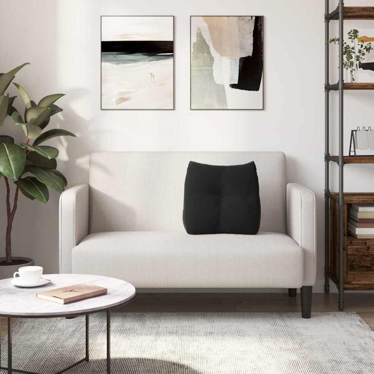 vidaXL Μαξιλάρι Πλάτης Μαύρο 45 x 24 x 50 εκ Βελούδο
