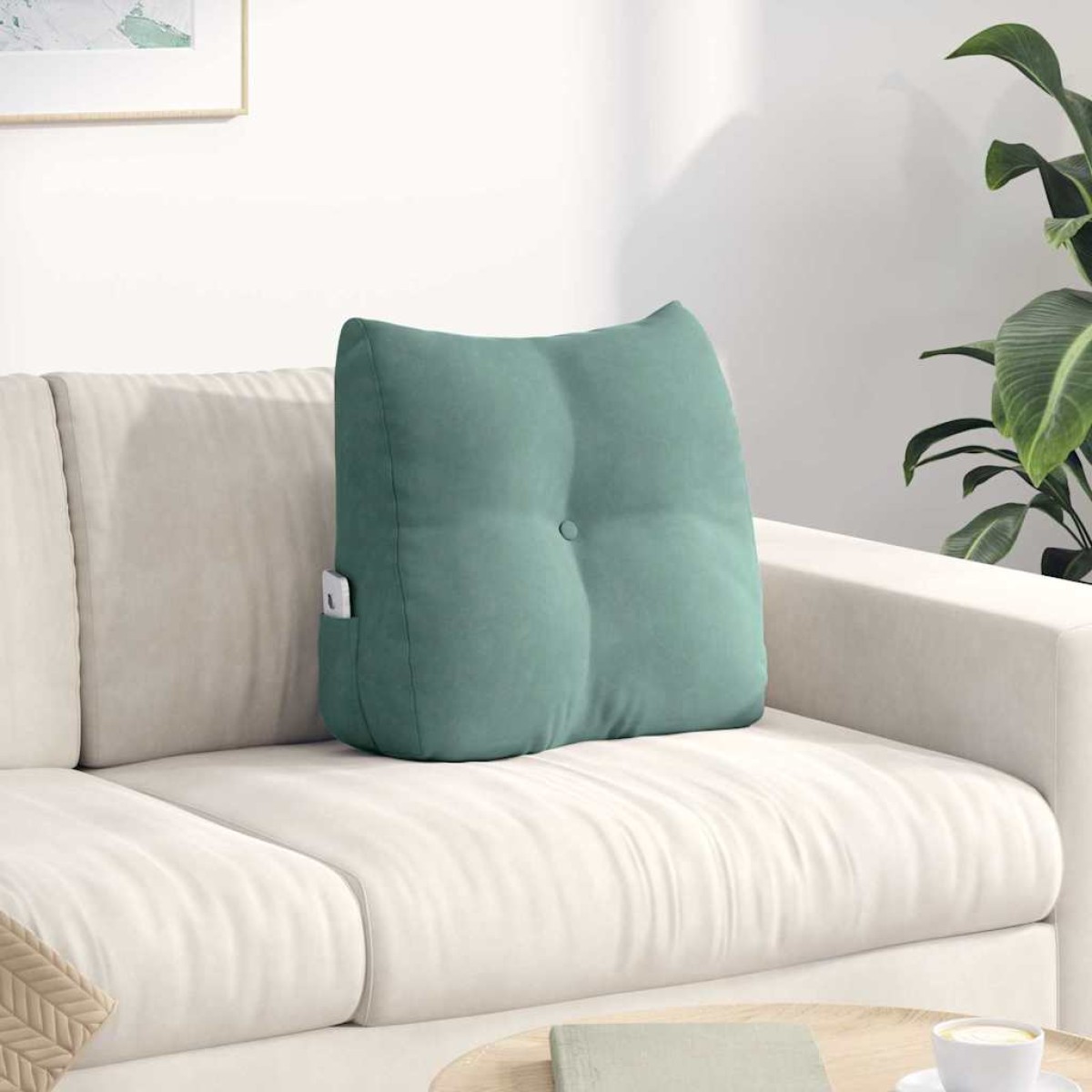 vidaXL Μαξιλάρι Πλάτης Θαλασσί 45 x 24 x 50 εκ Βελούδο