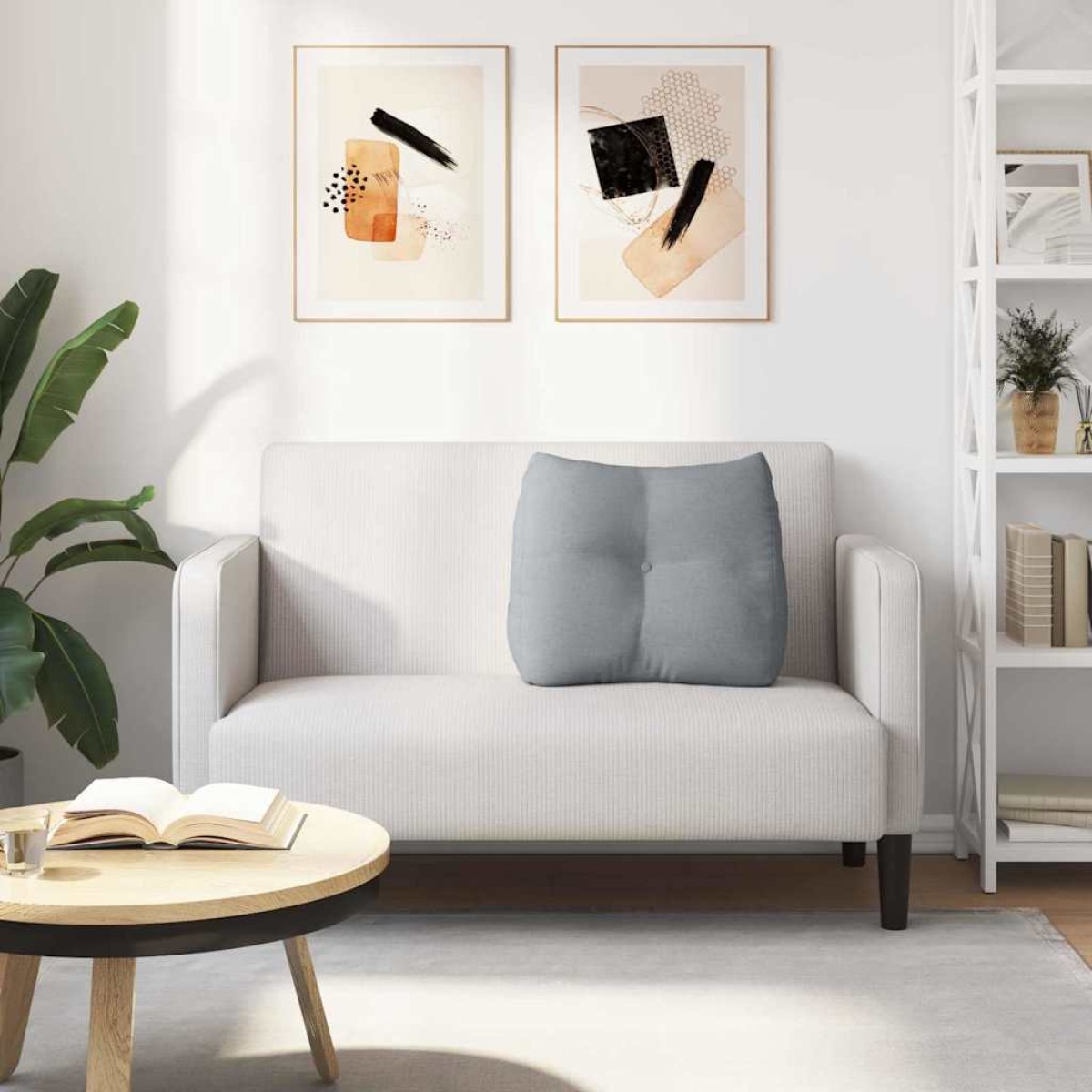 vidaXL Μαξιλάρι Πλάτης Ανοιχτό γκρι 60 x 24 x 50 εκ ύφασμα
