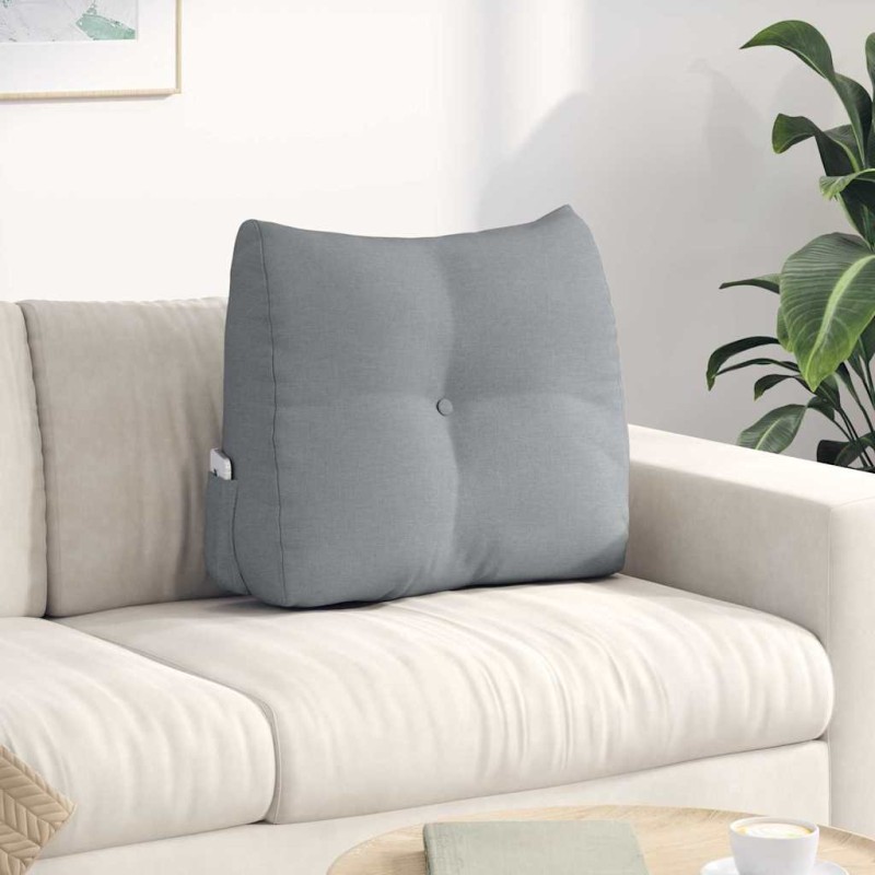 vidaXL Μαξιλάρι Πλάτης Ανοιχτό γκρι 60 x 24 x 50 εκ ύφασμα
