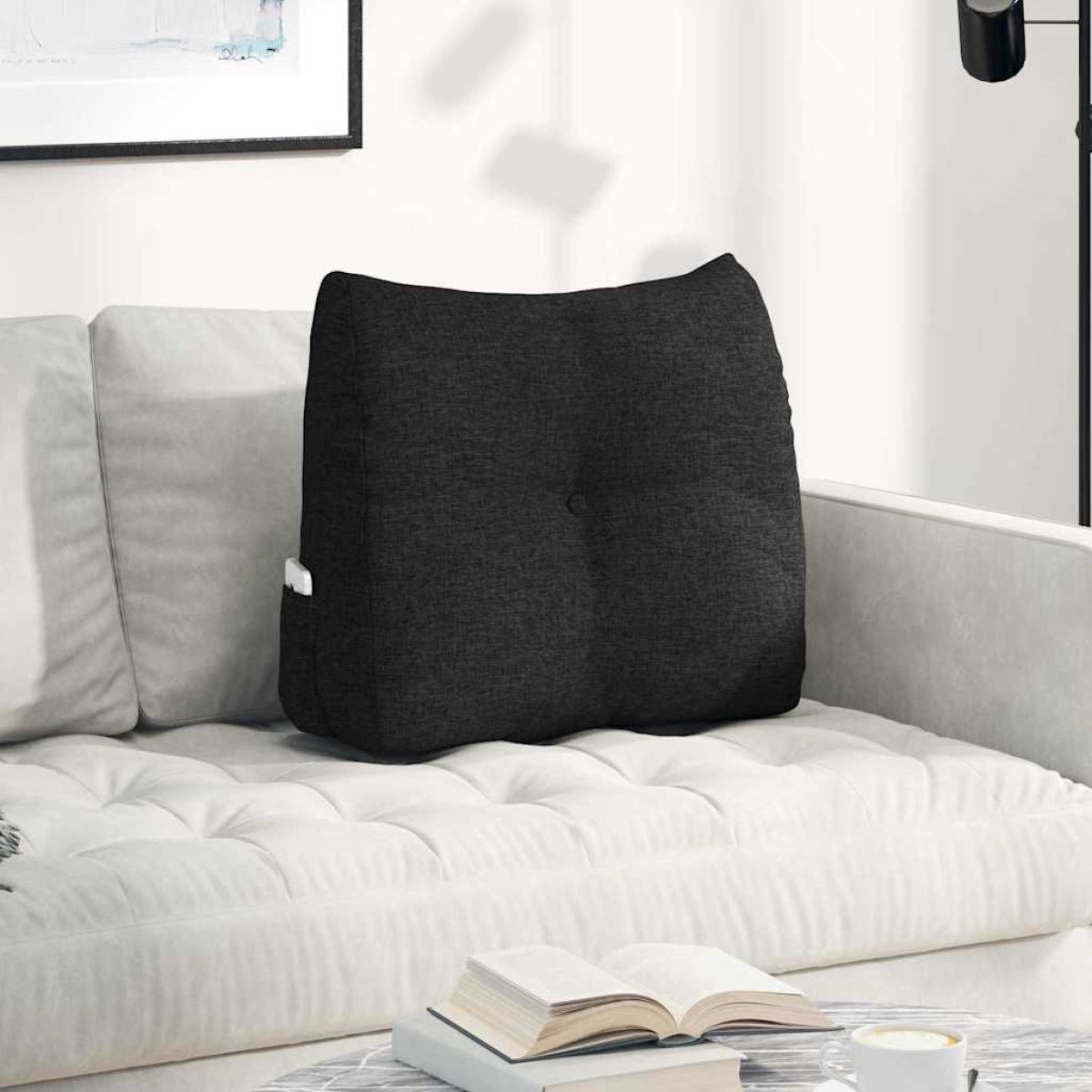 vidaXL Μαξιλάρι Πλάτης Μαύρο 60 x 24 x 50 εκ ύφασμα