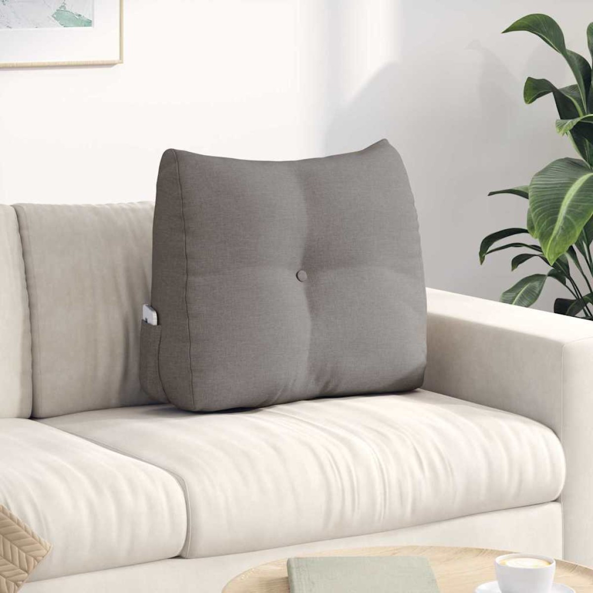 vidaXL Μαξιλάρι Πλάτης Taupe 60 x 24 x 50 εκ ύφασμα