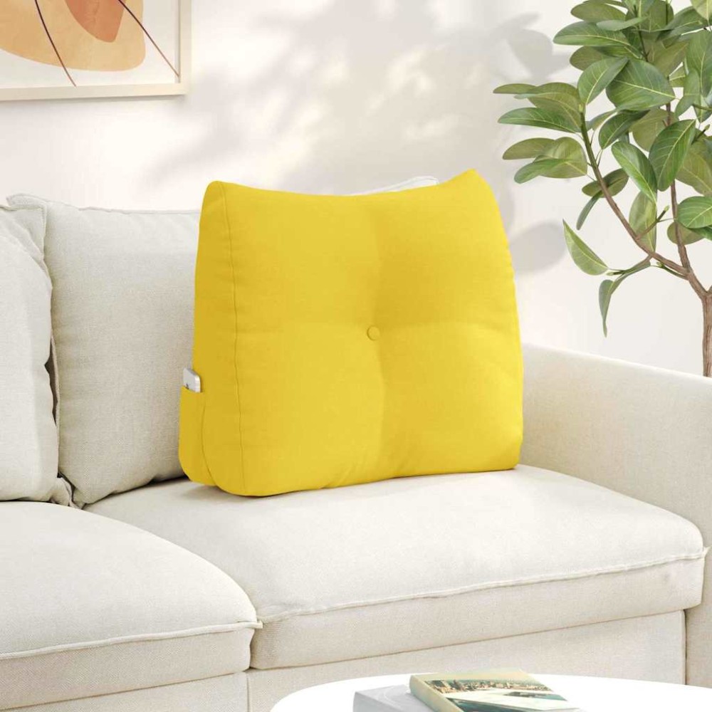 vidaXL Μαξιλάρι Πλάτης Απαλό Κίτρινο 60 x 24 x 50 εκ ύφασμα