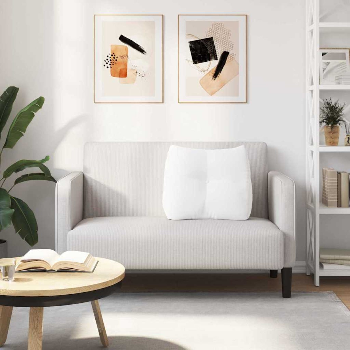 vidaXL Μαξιλάρι Πλάτης Λευκό 60 x 24 x 50 εκ ύφασμα