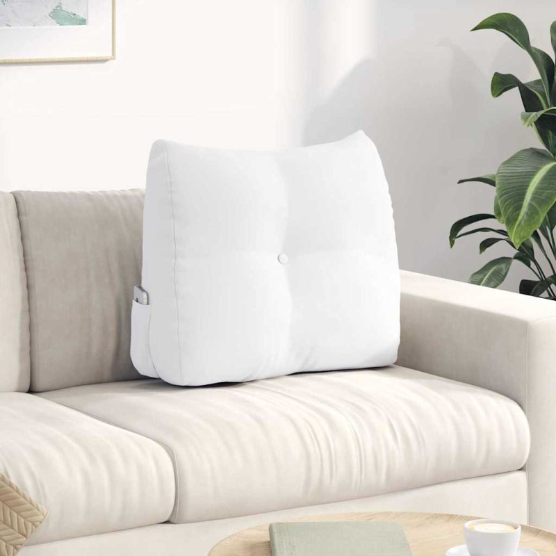 vidaXL Μαξιλάρι Πλάτης Λευκό 60 x 24 x 50 εκ ύφασμα