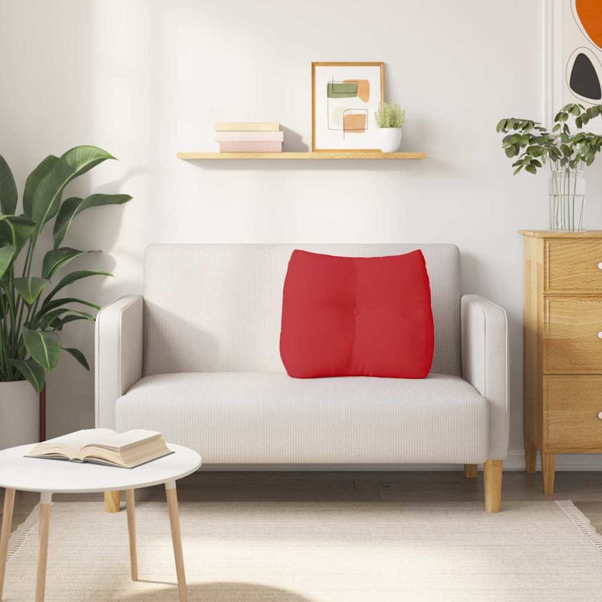 vidaXL Μαξιλάρι Πλάτης Κόκκινο 60 x 24 x 50 εκ ύφασμα