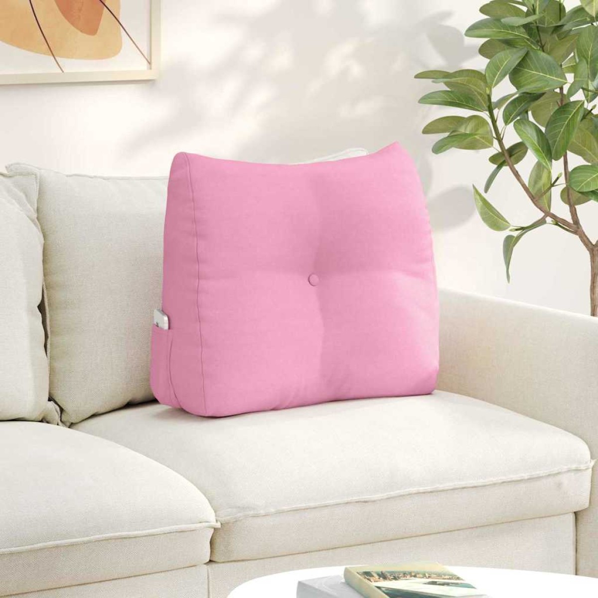 vidaXL Μαξιλάρι Πλάτης Ροζ 60 x 24 x 50 εκ ύφασμα