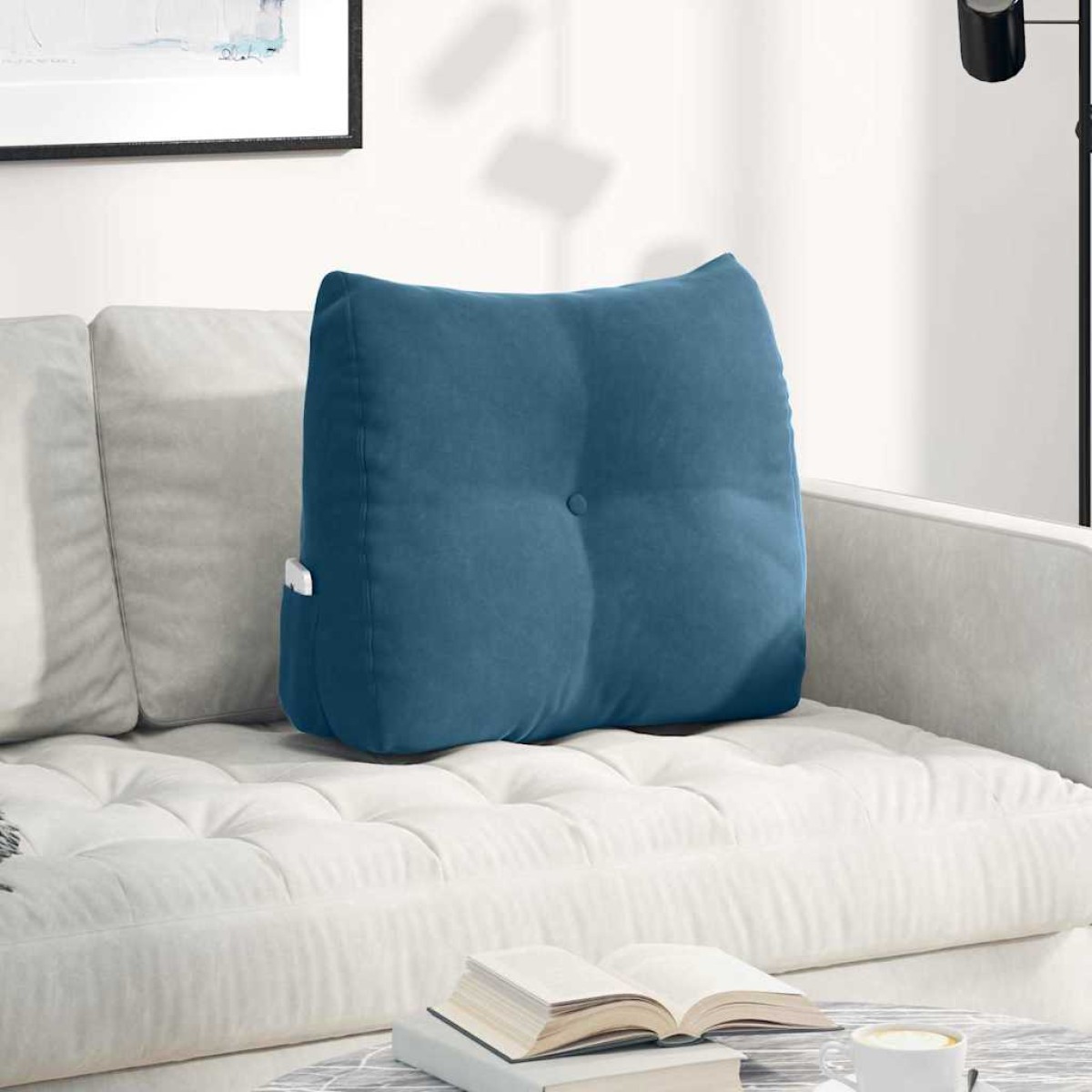 vidaXL Μαξιλάρι Πλάτης Μπλε 60 x 24 x 50 εκ Βελούδο
