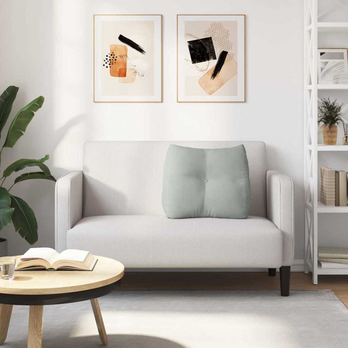 vidaXL Μαξιλάρι Πλάτης Ανοιχτό γκρι 60 x 24 x 50 εκ Βελούδο