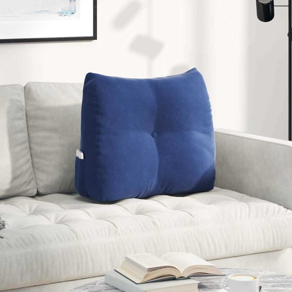 vidaXL Μαξιλάρι Πλάτης Μπλε Αστυνομίας 60 x 24 x 50 εκ Βελούδο