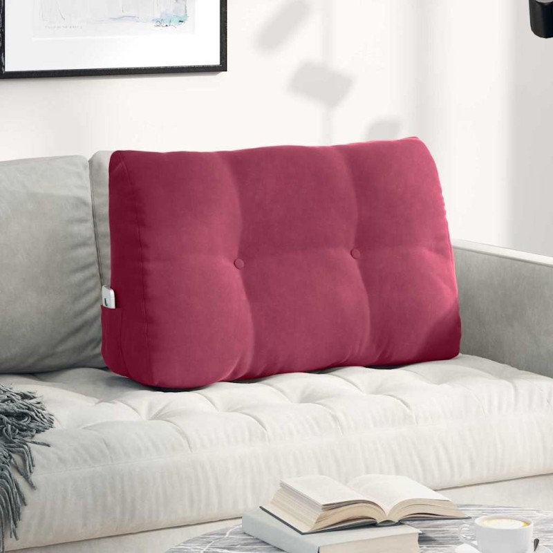 vidaXL Μαξιλάρι Πλάτης Κόκκινο 80 x 24 x 50 εκ Βελούδο