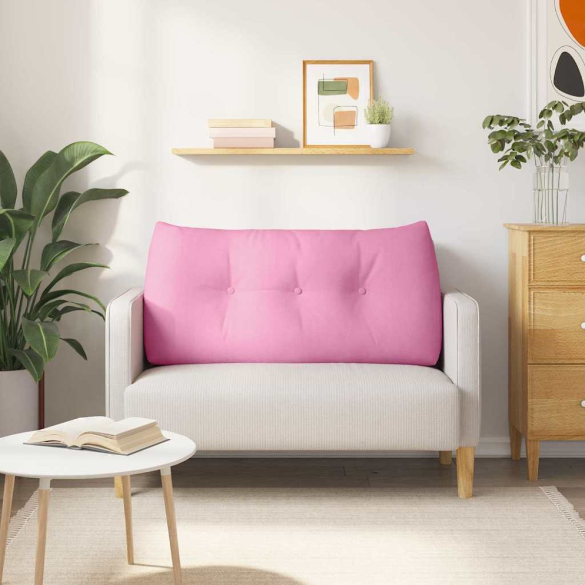 vidaXL Μαξιλάρι Πλάτης Ροζ 100 x 24 x 50 εκ ύφασμα