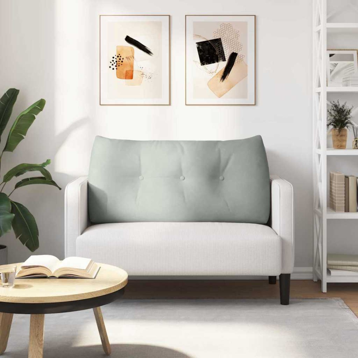 vidaXL Μαξιλάρι Πλάτης Ανοιχτό γκρι 100 x 24 x 50 εκ Βελούδο